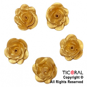 ADORNO ROSA ESPECIAL ORO AZUCAR X 5